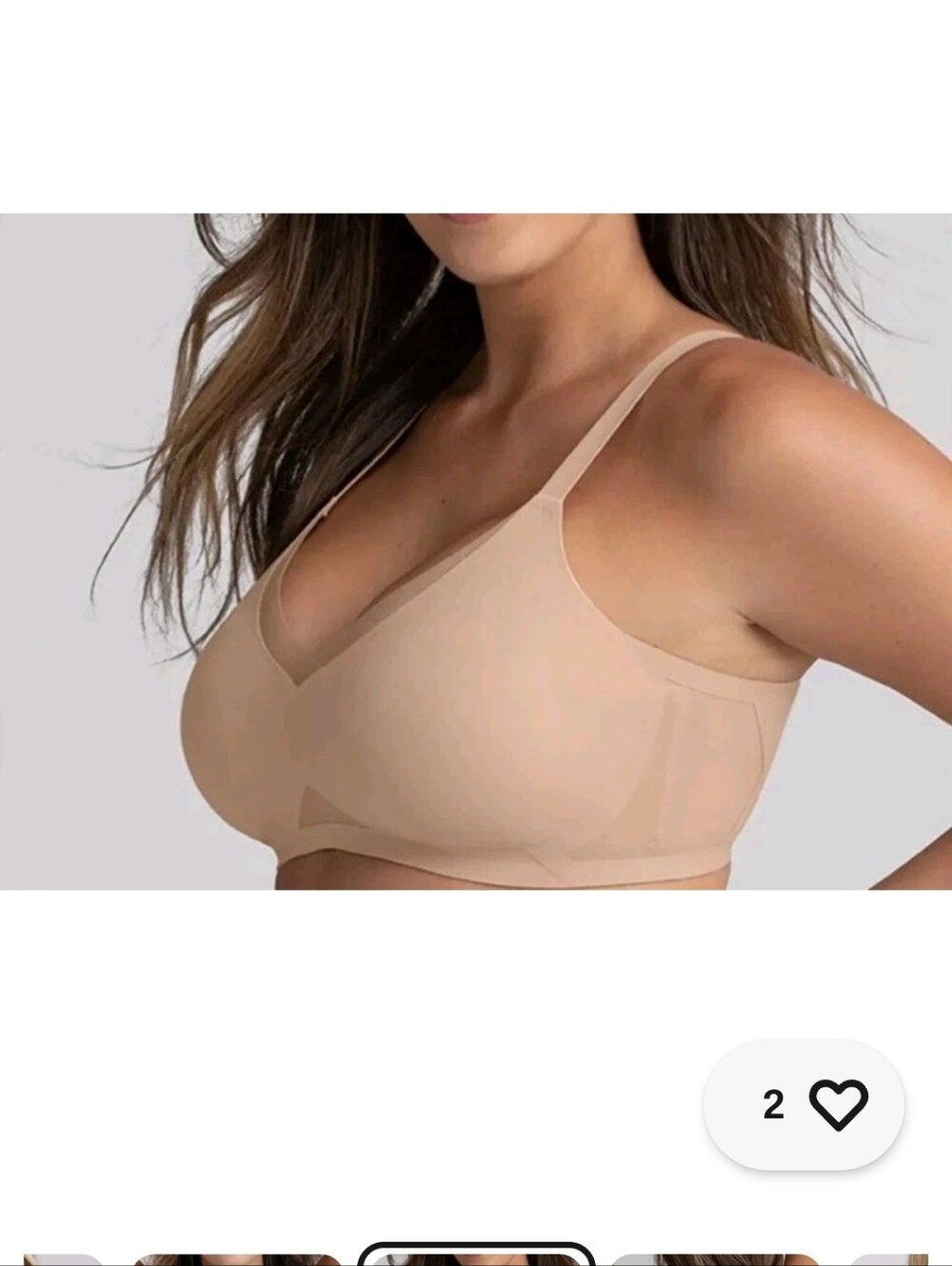 Honeylove Seamless Nude-Tan Wireless Bra. Crossover. Soft Form. 38 B/C